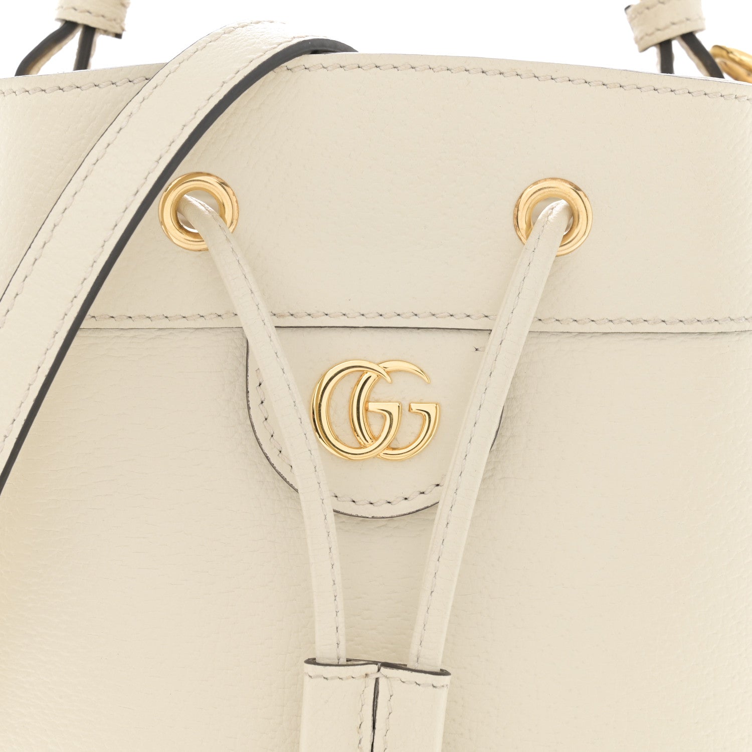Gucci Glazed Textured Calfskin Web Small Ophidia Bucket Bag Mystic White 9 of 13