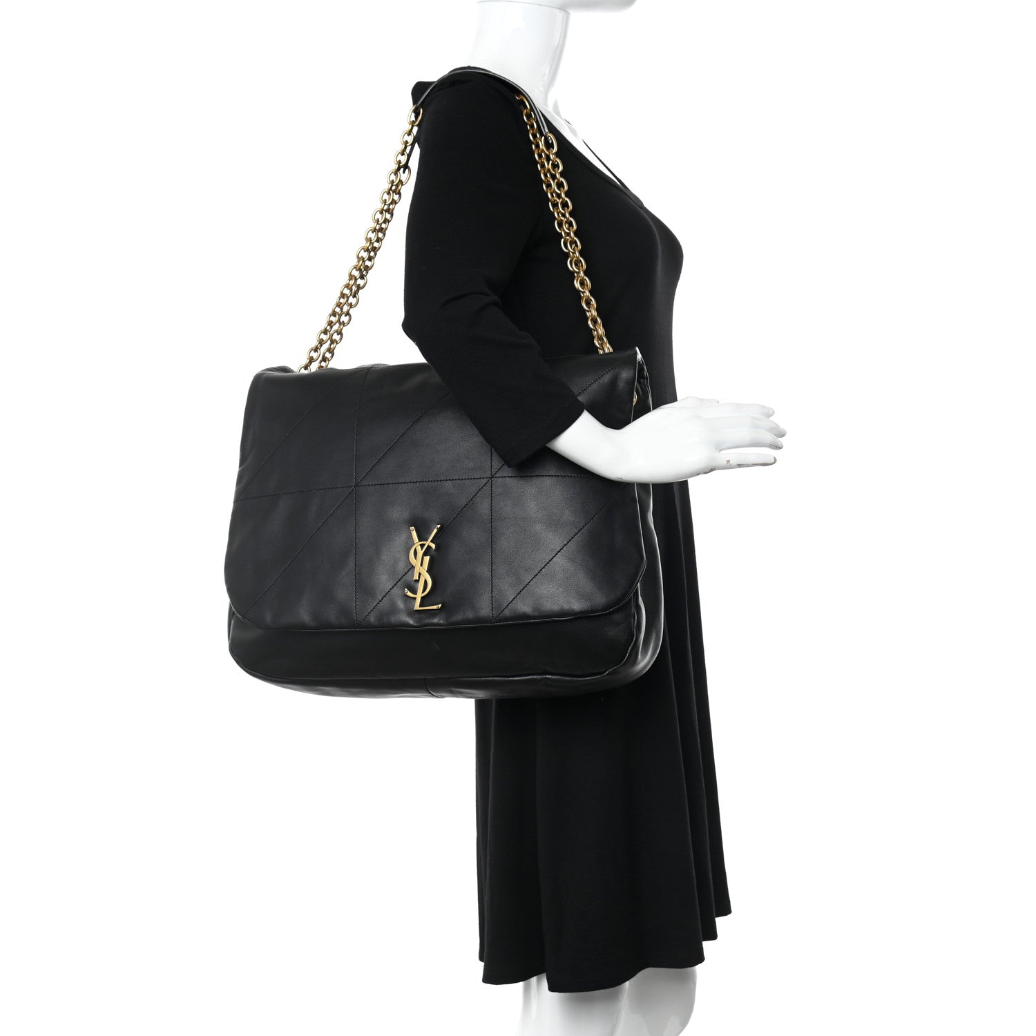 Saint Laurent Lambskin Matelasse Monogram Large Jamie 4.3 Black 2 of 9