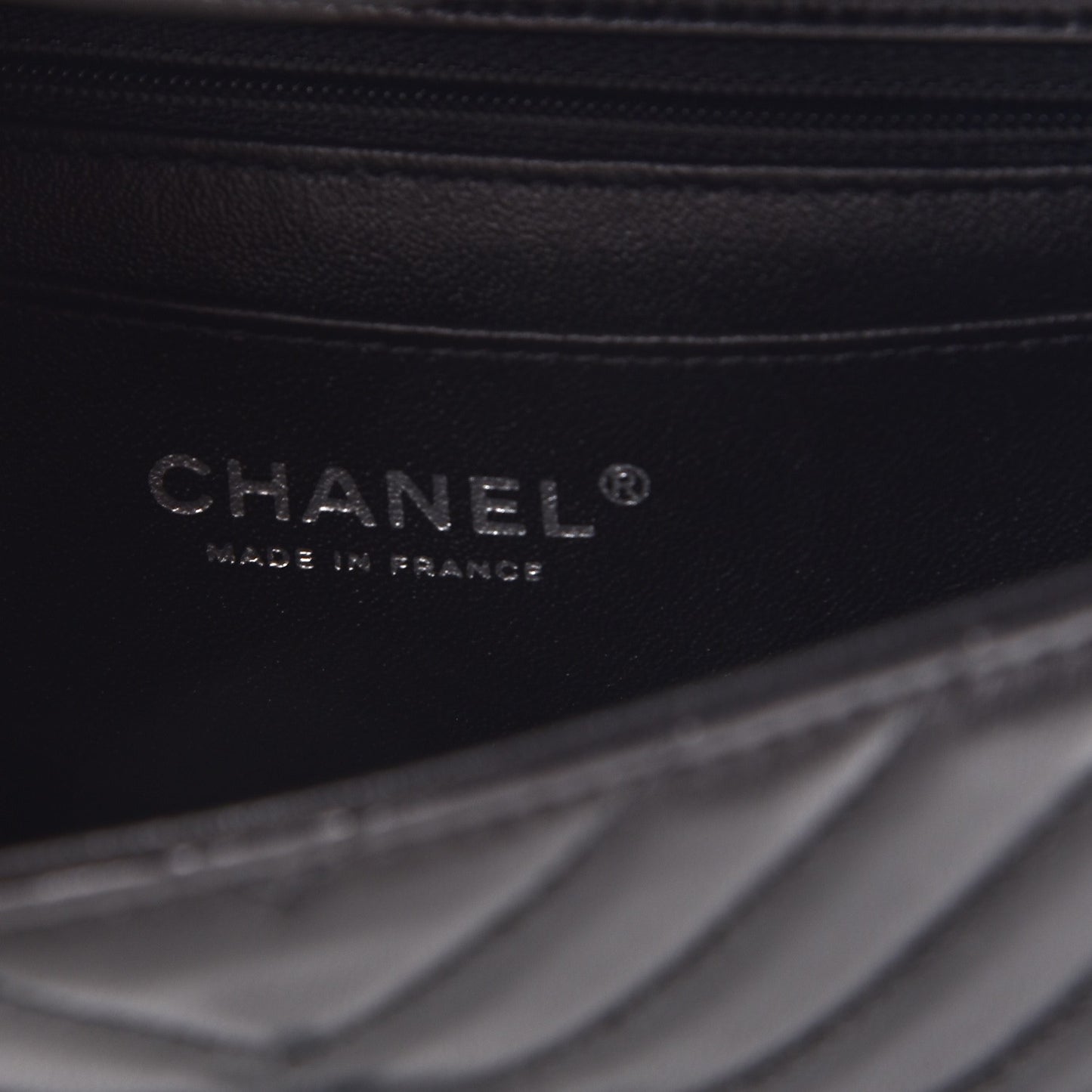 Lambskin Chevron Quilted Mini Rectangular Flap So Black