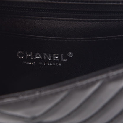 Chanel Lambskin Chevron Quilted Mini Rectangular Flap So Black 6 of 8
