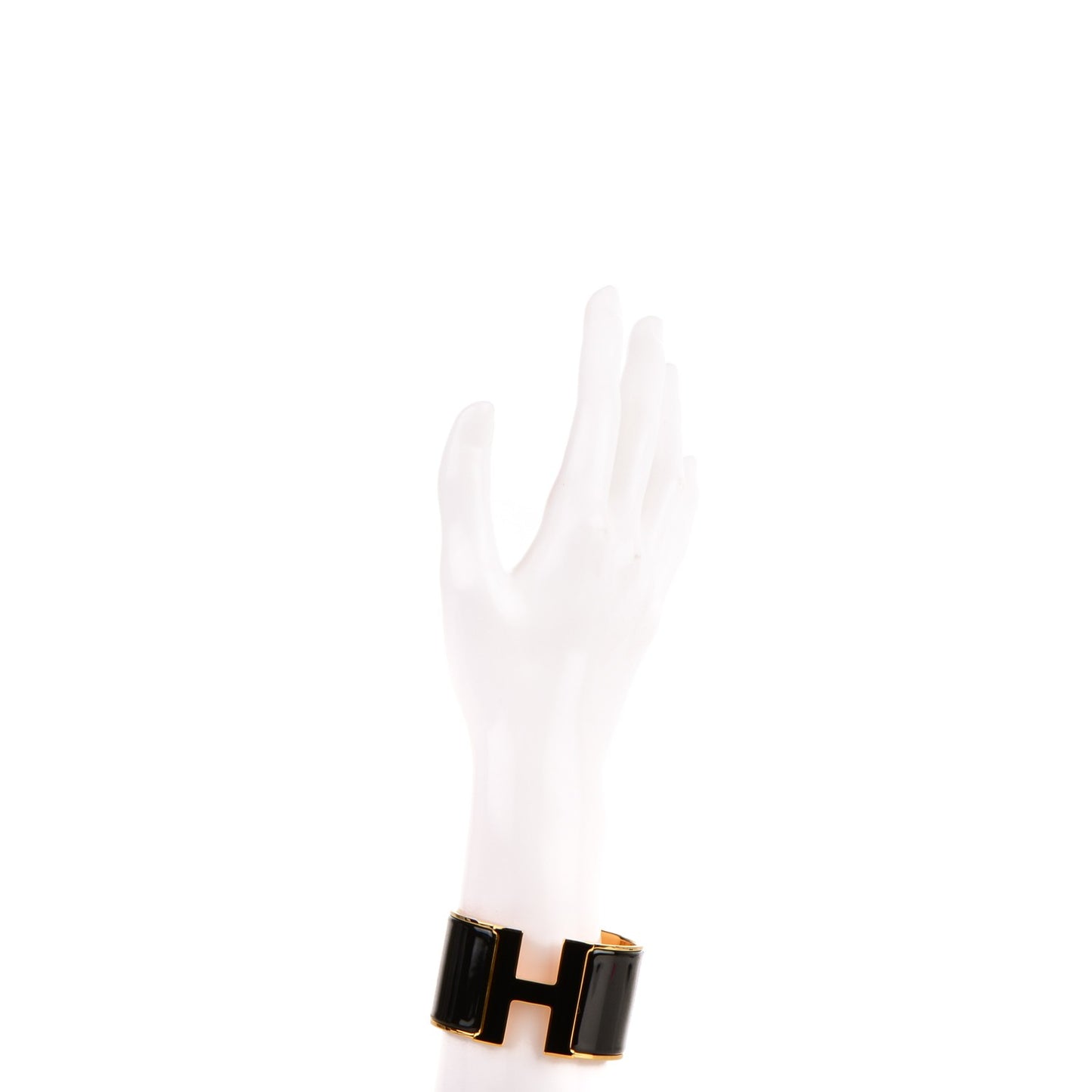 Enamel Extra Wide Clic H Bracelet PM Black