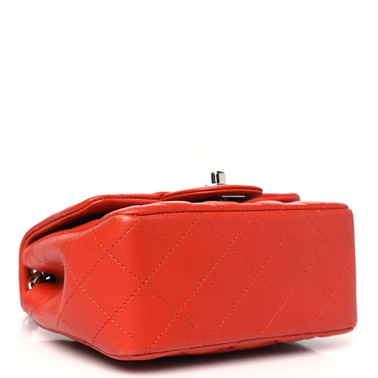 Chanel Lambskin Quilted Mini Square Flap Orange 4 of 14
