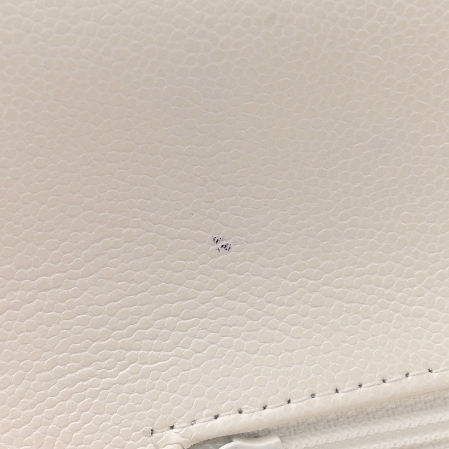 Caviar Quilted Medium Double Flap White