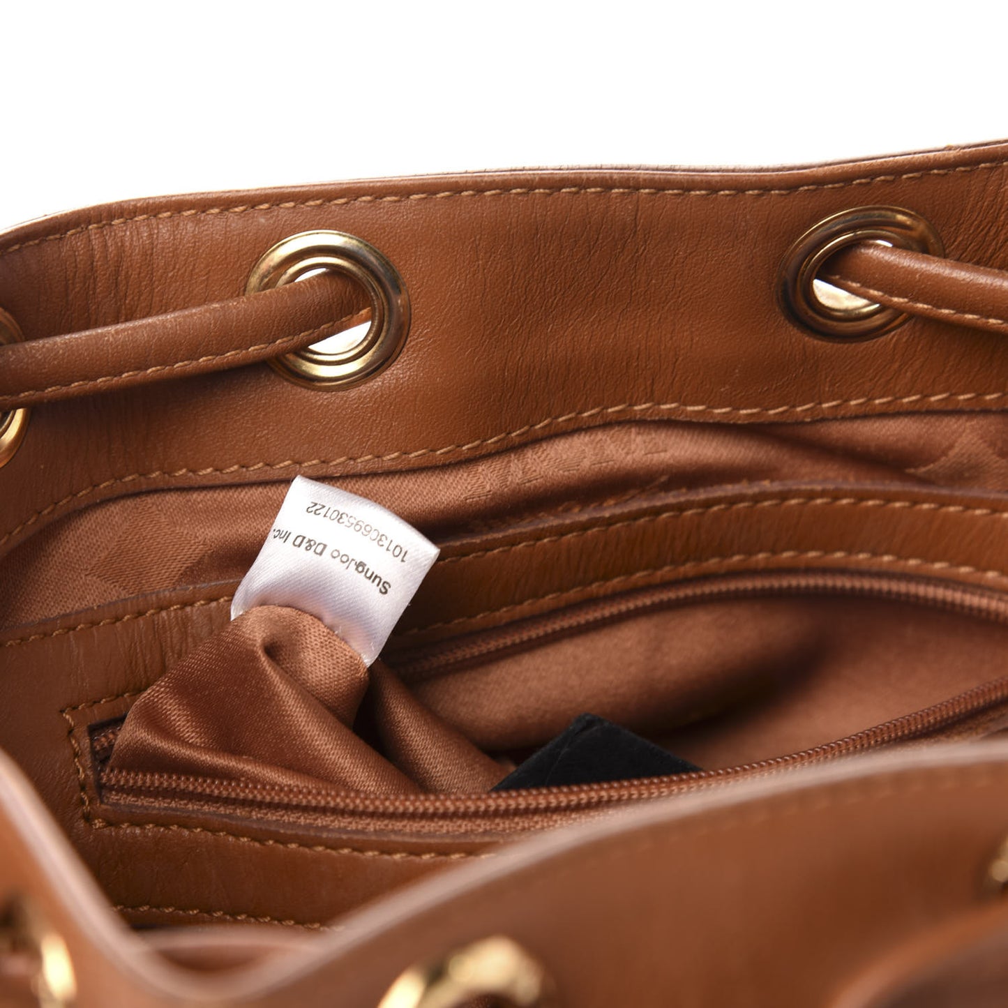 Visetos Essential Drawstring Bucket Bag Cognac