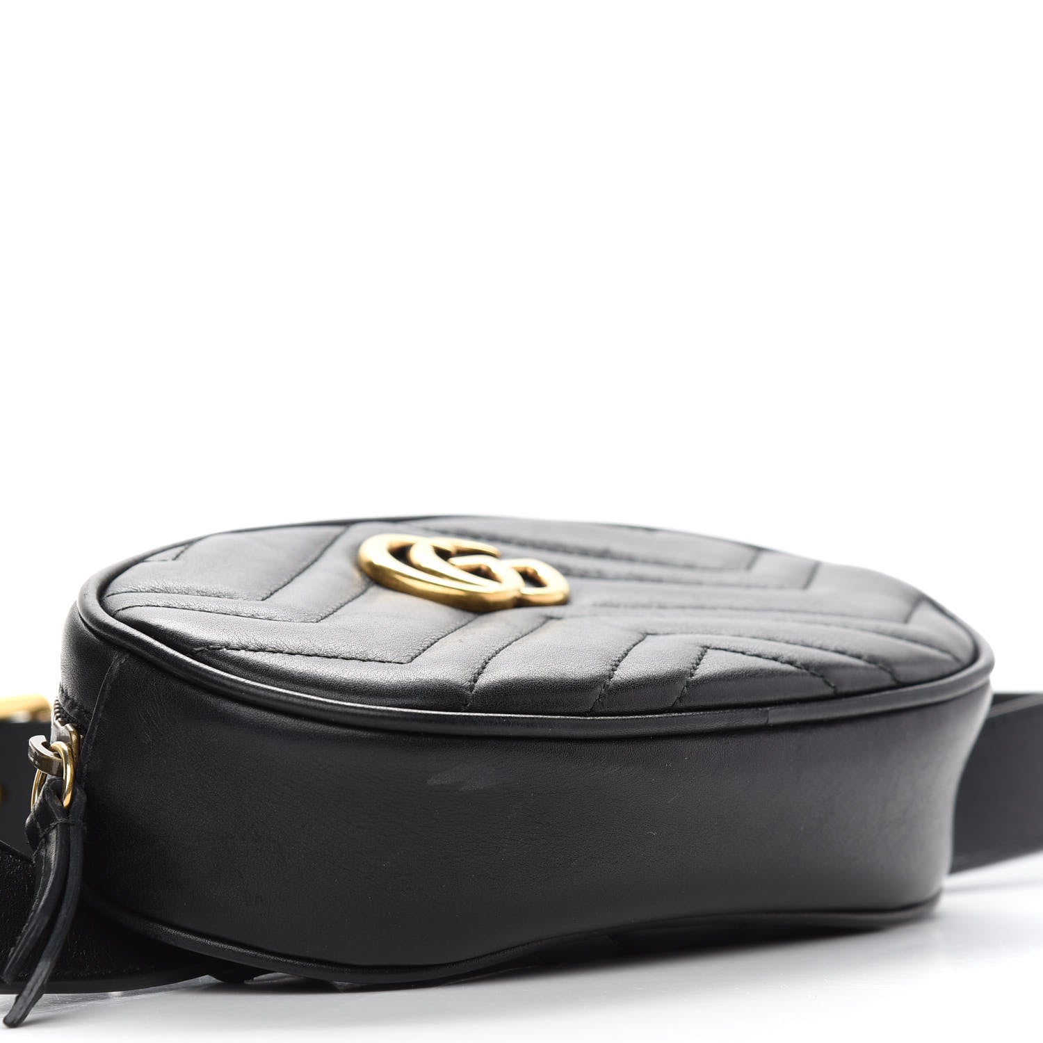 Gucci Calfskin Matelasse GG Marmont Belt Bag 95 38 Black 4 of 12