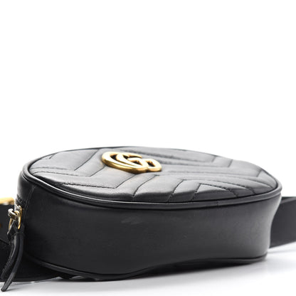 Gucci Calfskin Matelasse GG Marmont Belt Bag 95 38 Black 4 of 12