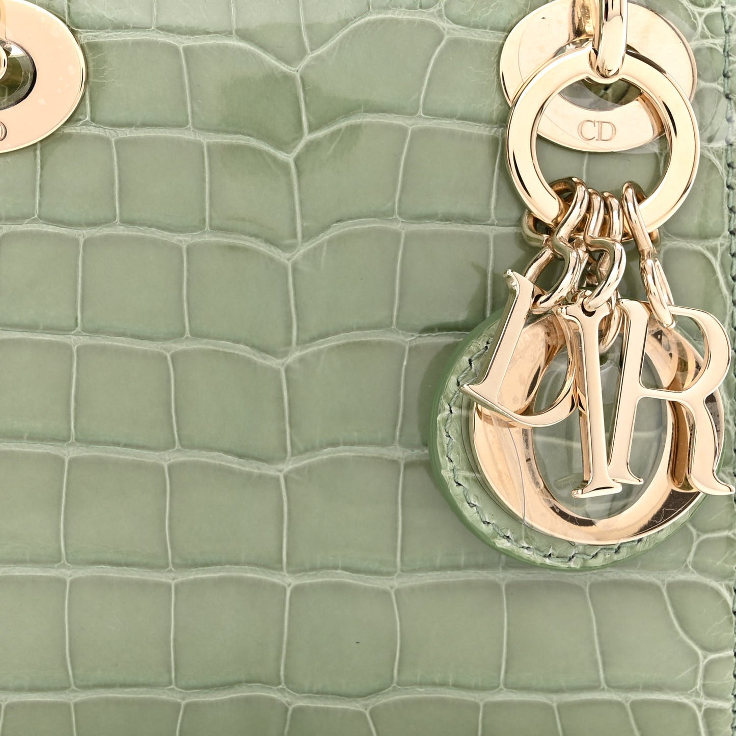 Shiny Crocodile Micro Lady Dior Green