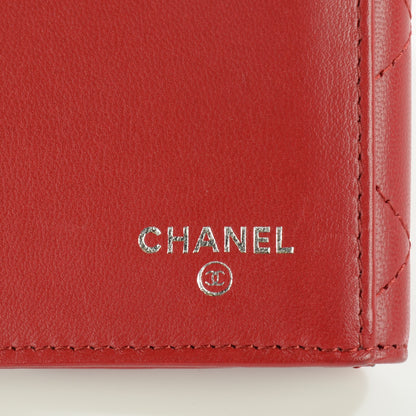 Chanel Lambskin Quilted Long Flap Wallet Red 7 of 9