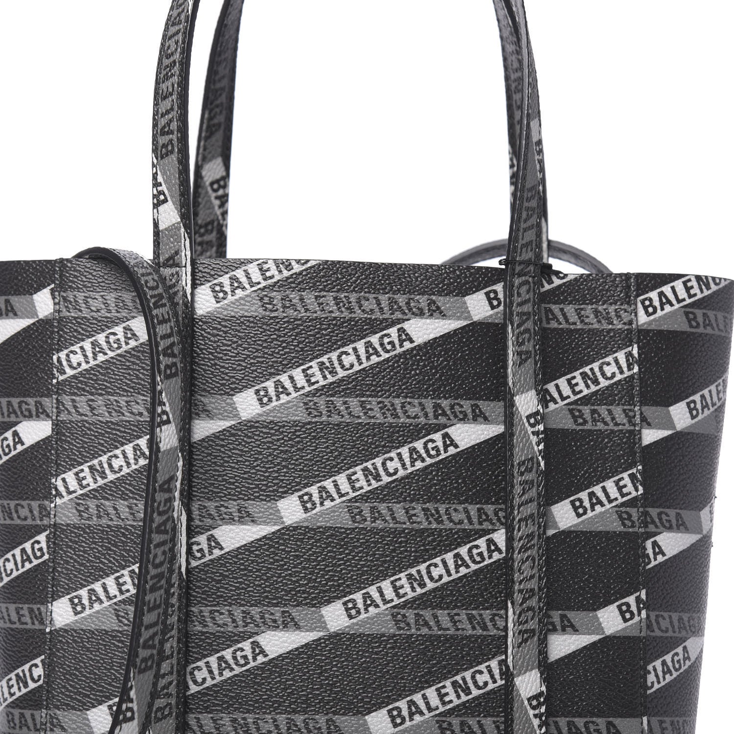 Balenciaga Coated Canvas Losange Monogram XXS Tote Black Grey 9 of 9