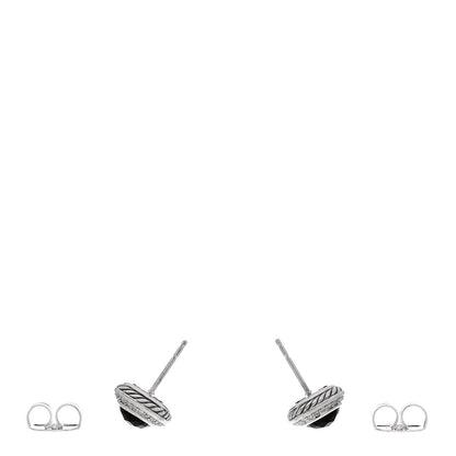 David Yurman Sterling Silver Diamond Black Onyx Albion Earrings 3 of 5