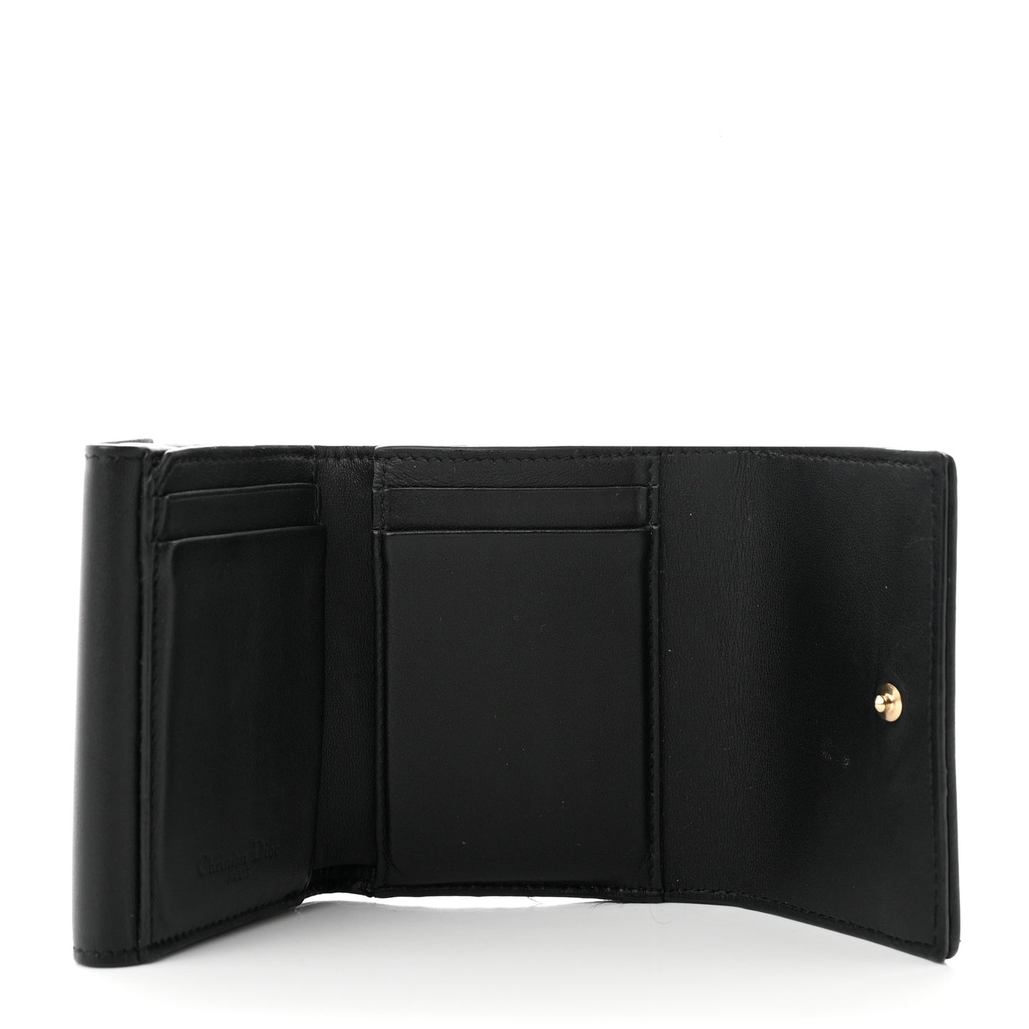 Lambskin Cannage Lady Dior Lotus Wallet Black