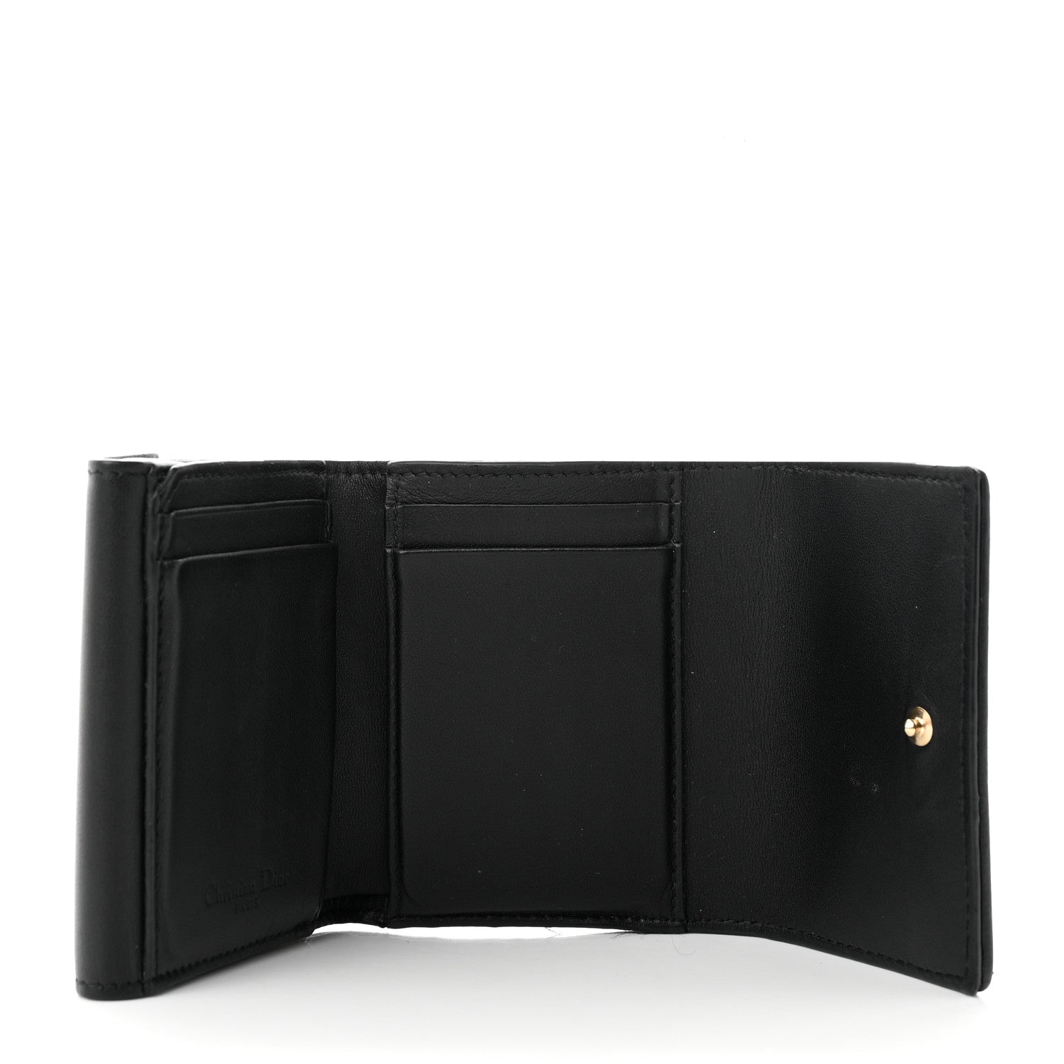 Christian Dior Lambskin Cannage Lady Dior Lotus Wallet Black 5 of 6