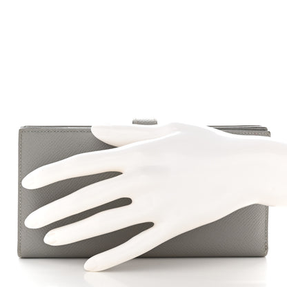 Hermes Epsom Bearn Gusset Wallet Gris Mouette 2 of 10