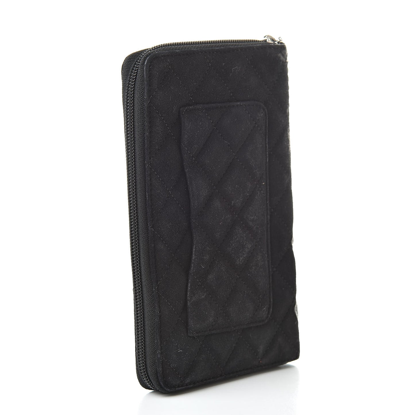 Suede Cambon Zip Around Organizer Wallet Black