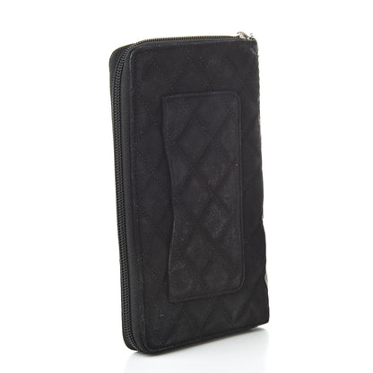 Chanel Suede Cambon Zip Around Organizer Wallet Black 3 of 14