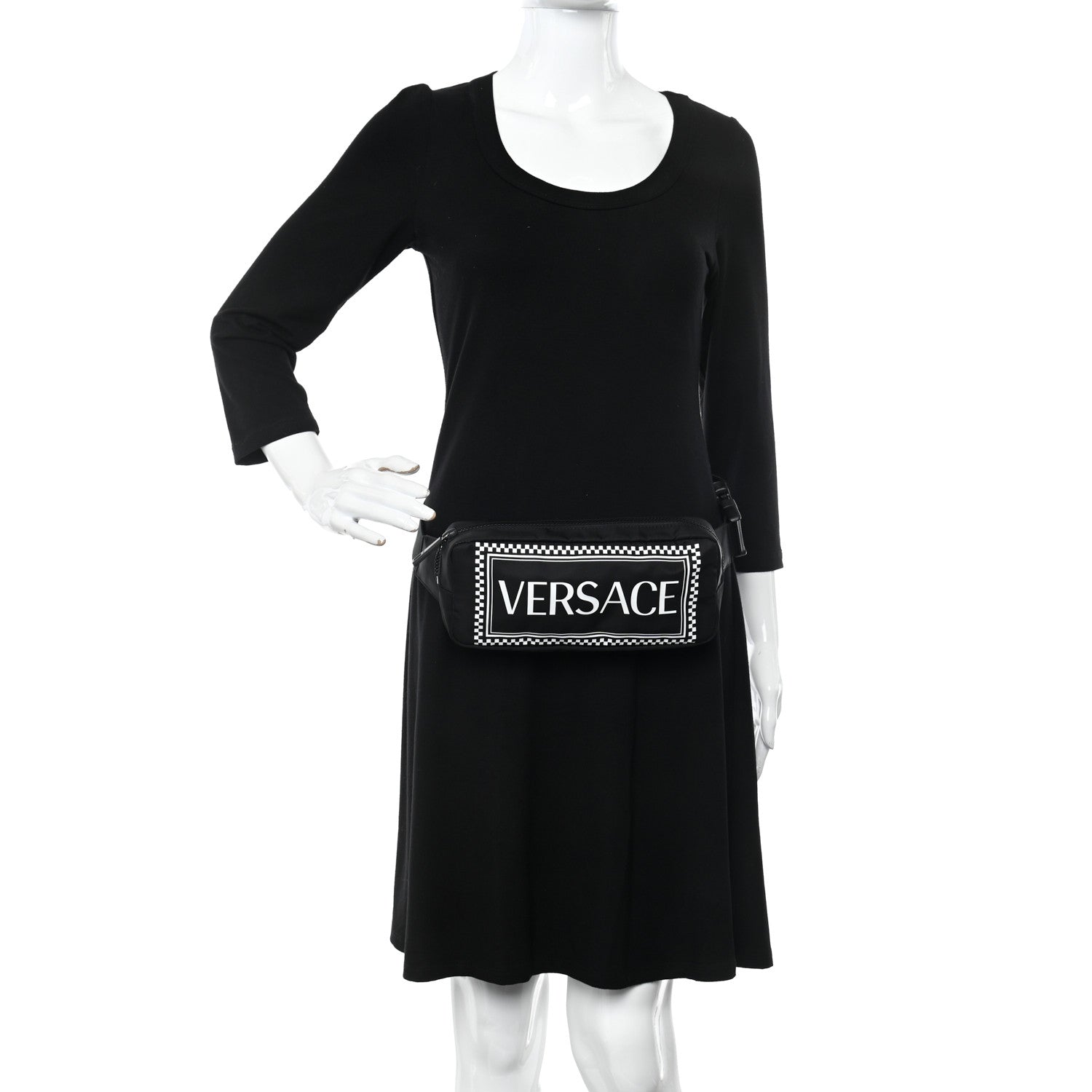 Versace Nylon Logo Two Tone Belt Bag Black 2 of 11