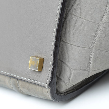 Celine Crocodile Embossed Nubuck Medium Phantom Luggage Grey 17 of 24