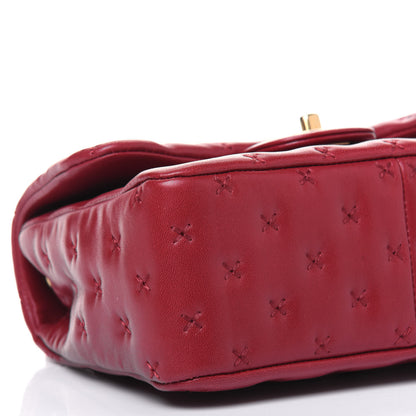 Chanel Lambskin Cross Stitch Mini Coco Handle Flap Red 11 of 14