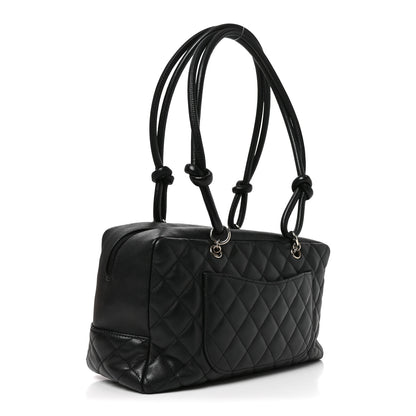 Chanel Calfskin Quilted Large Cambon Bowler Black 3 of 11