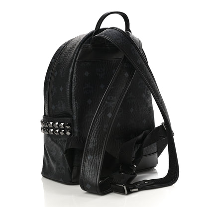 MCM Visetos Small Side Stud Stark Backpack Black 3 of 9
