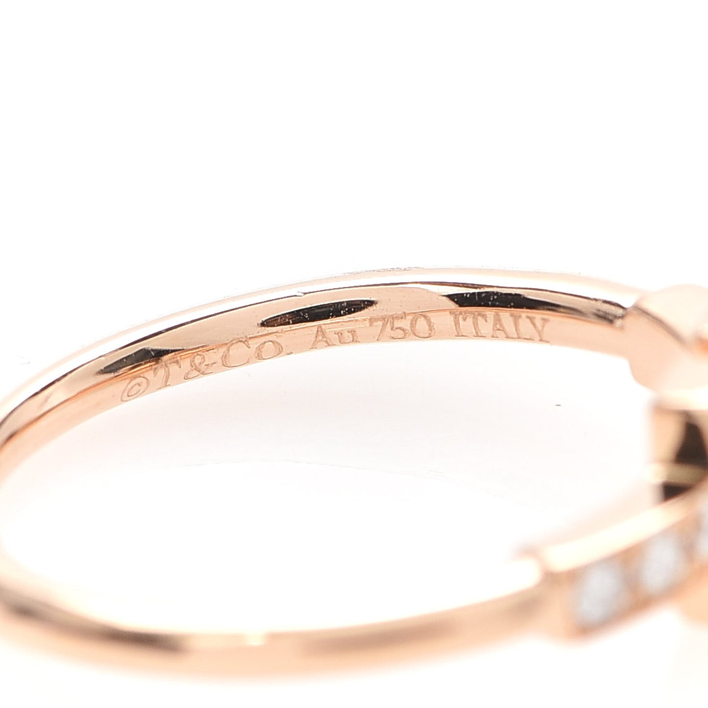 18K Rose Gold Diamond T Wire Ring 48 4.5