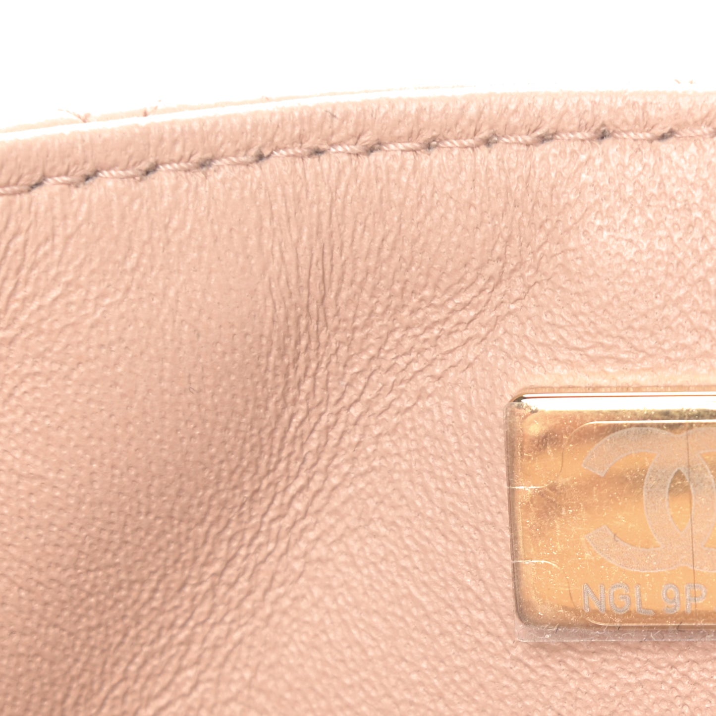 Lambskin Quilted Mini Square Flap Beige