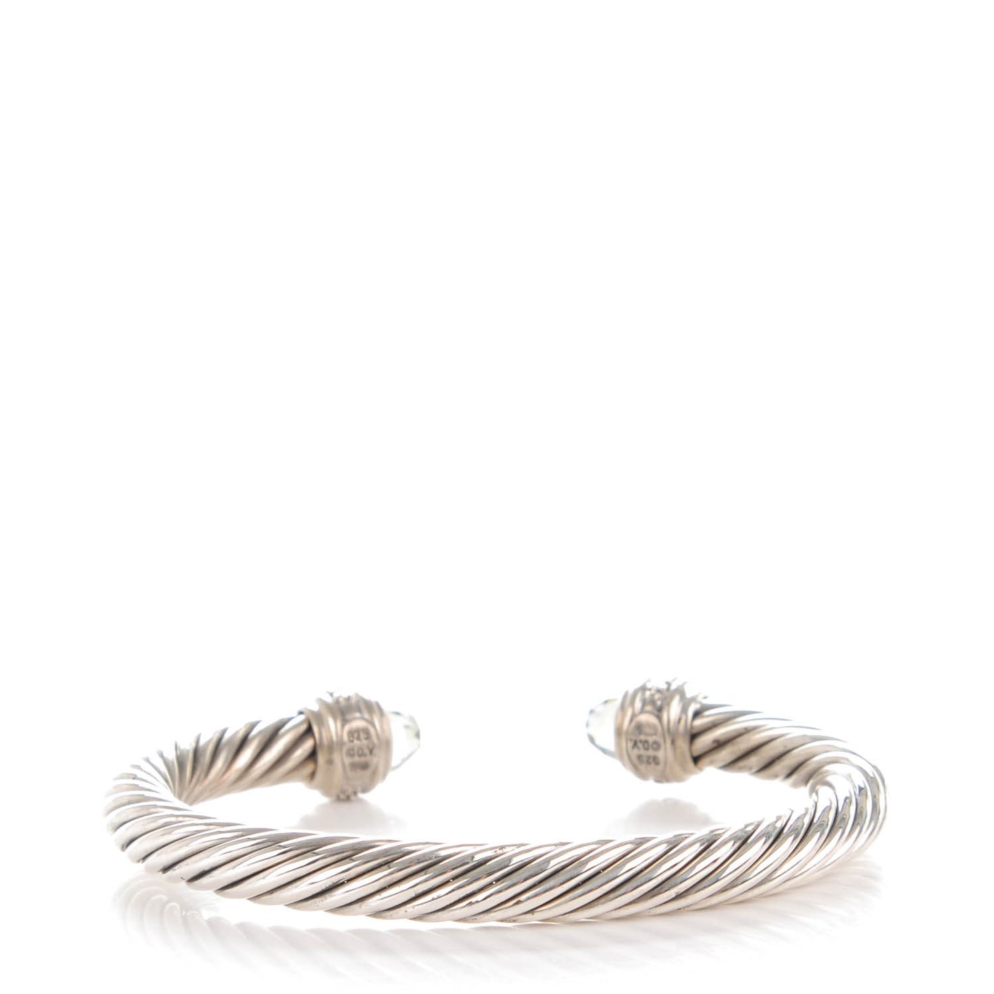 Sterling Silver Diamond Prasiolite 7mm Cable Classics Bracelet