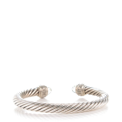 David Yurman Sterling Silver Diamond Prasiolite 7mm Cable Classics Bracelet 3 of 5