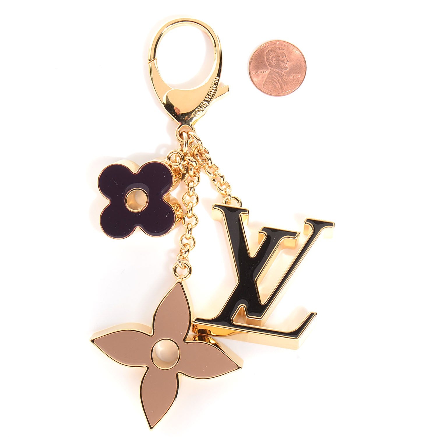 Louis Vuitton Fleur De Monogram Bag Charm Dore 2 of 5