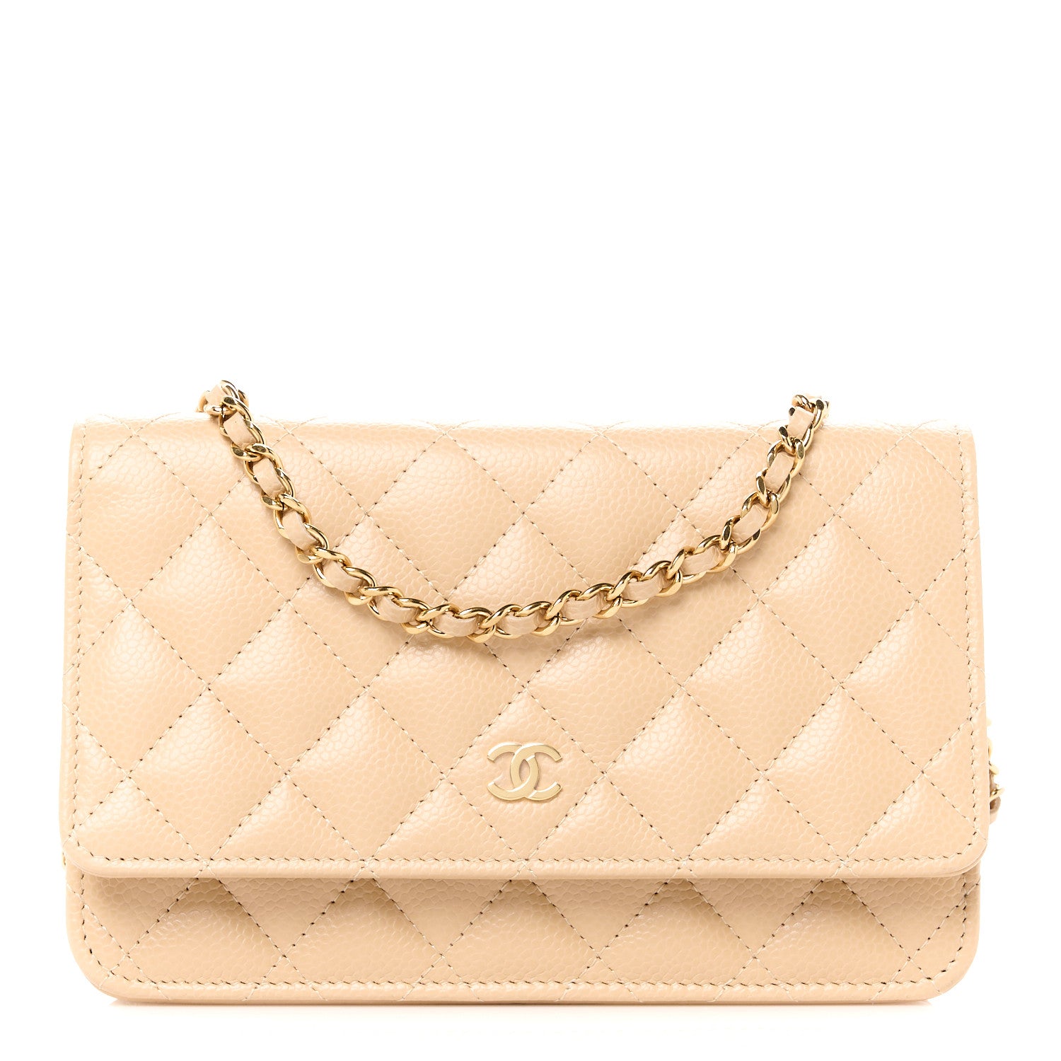 Chanel Caviar Quilted Wallet on Chain WOC Beige 1 of 11