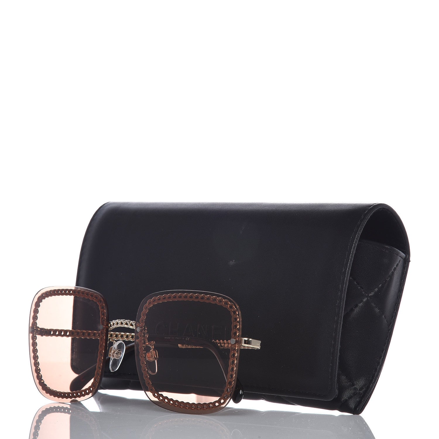 Chanel Metal Removable Chain Square Sunglasses 4244 Light Brown 8 of 8