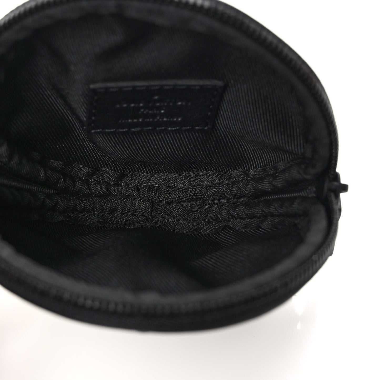 Calfskin Shadow Monogram Round Coin Purse Black