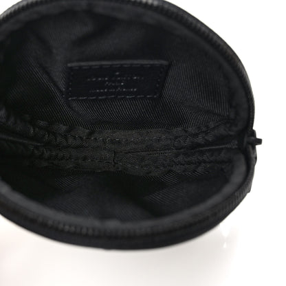 Louis Vuitton Calfskin Shadow Monogram Round Coin Purse Black 5 of 7