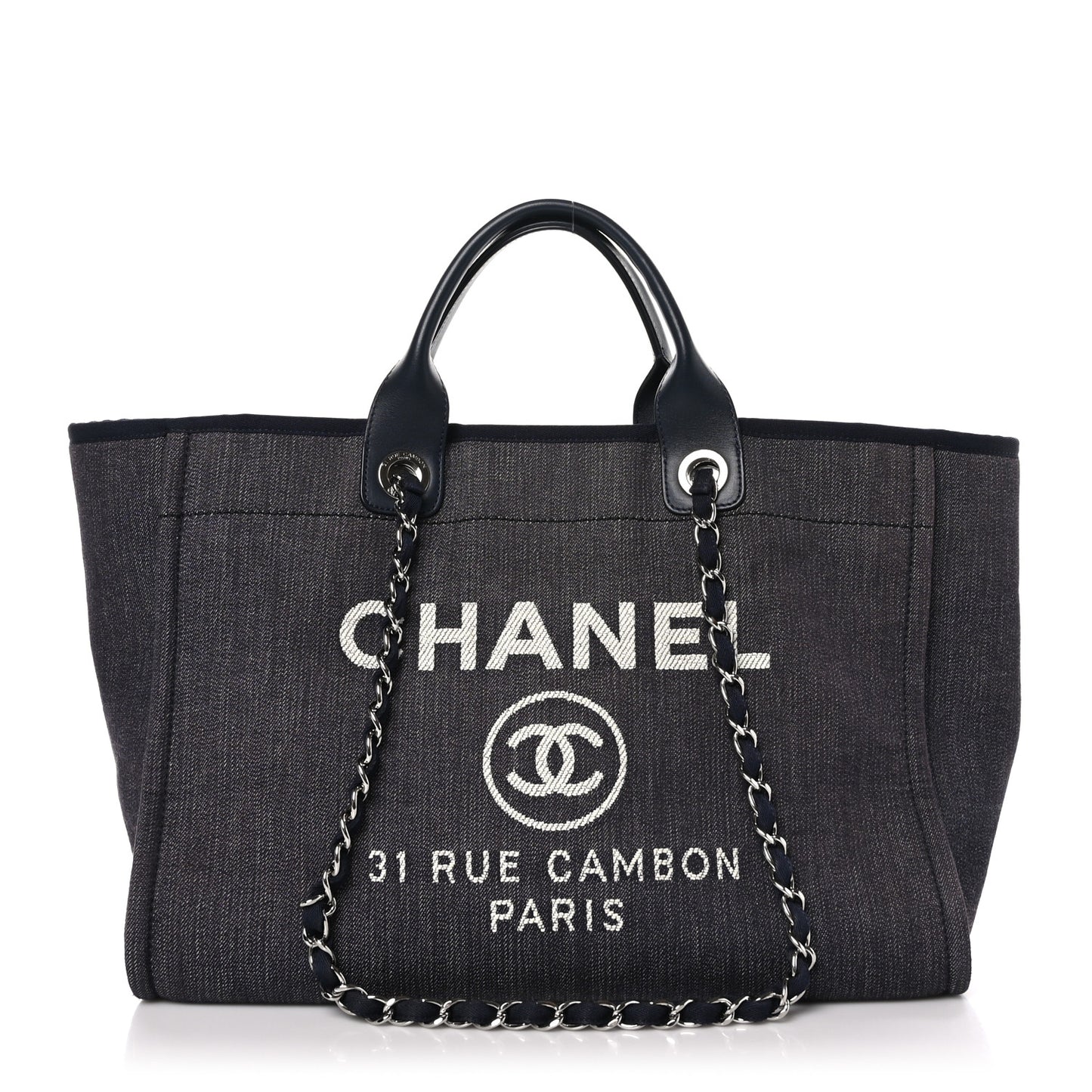 Denim Large Deauville Tote Dark Blue