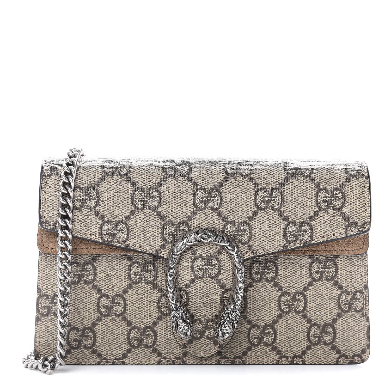 Gucci GG Supreme Monogram Super Mini Dionysus Shoulder Bag Taupe 1 of 10