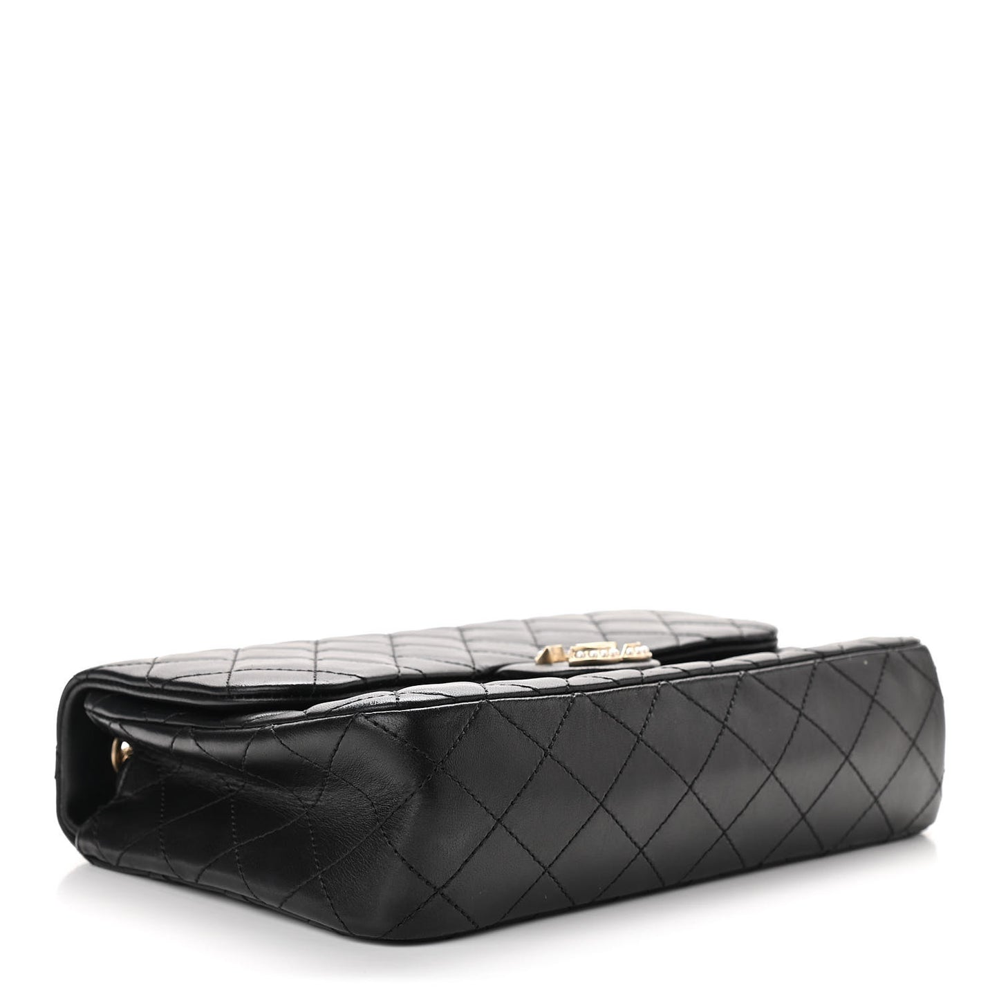 Lambskin Medium Westminster Pearl Flap Black
