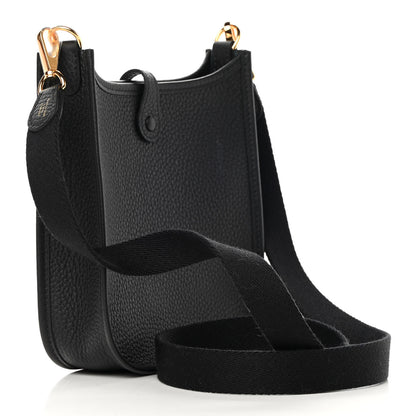 Hermes Taurillon Clemence Evelyne TPM Black 3 of 13