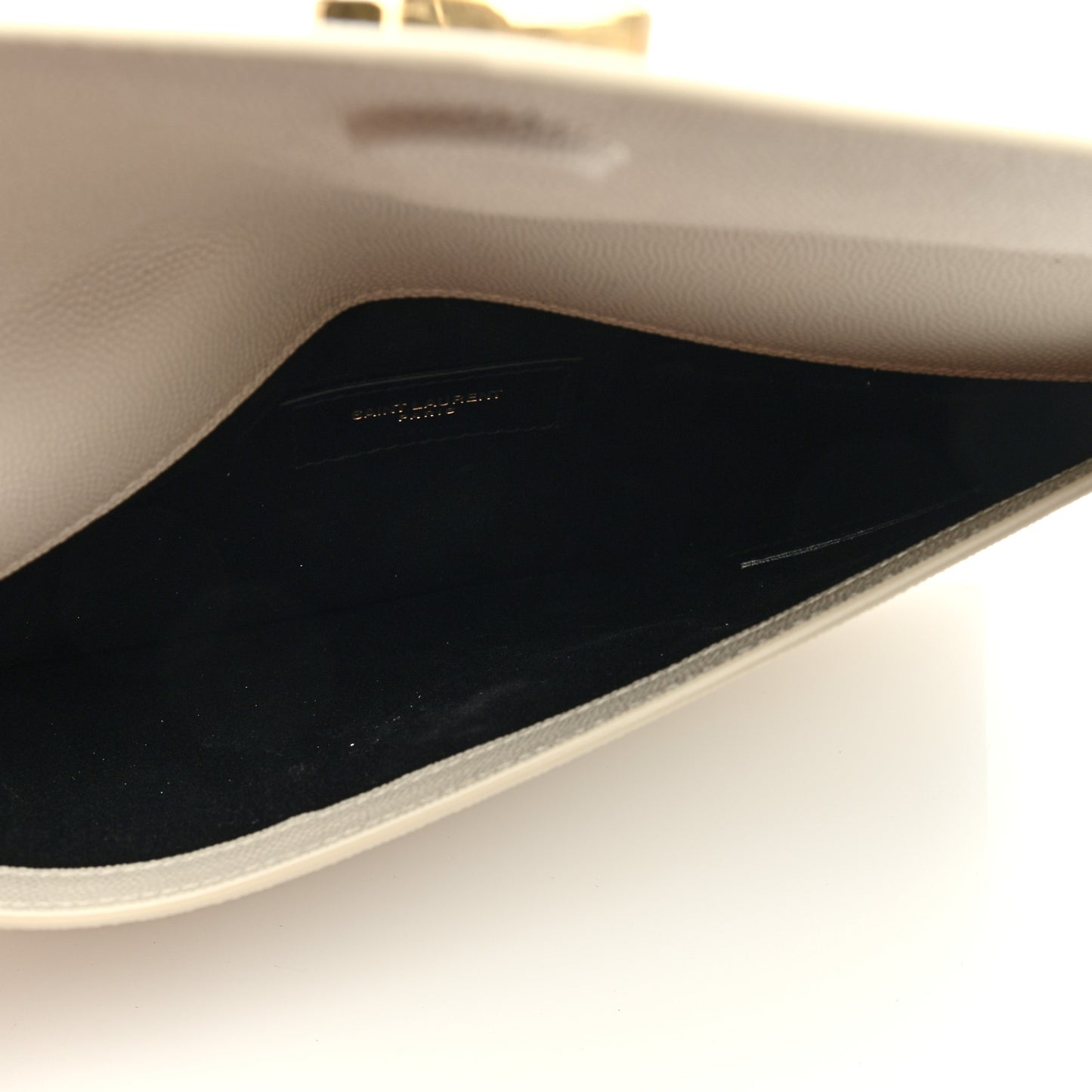 SAINT LAURENT Grain De Poudre Uptown Pouch Crema Soft