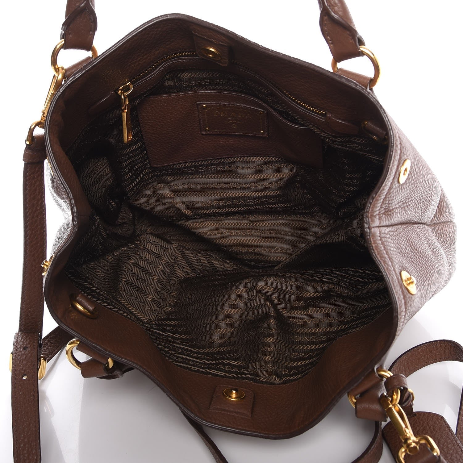 Prada Vitello Daino Tote Palissandro 6 of 20