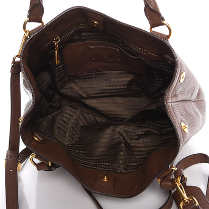 Prada Vitello Daino Tote Palissandro 6 of 20