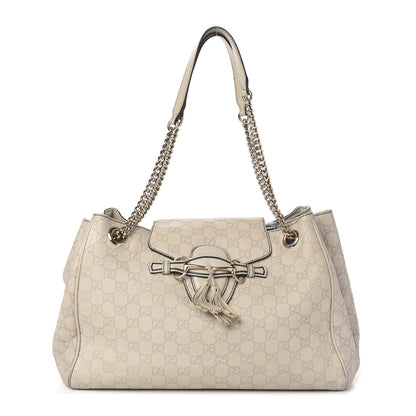 Gucci Guccissima Signature Medium Emily Shoulder Bag Mystic White 1 of 11