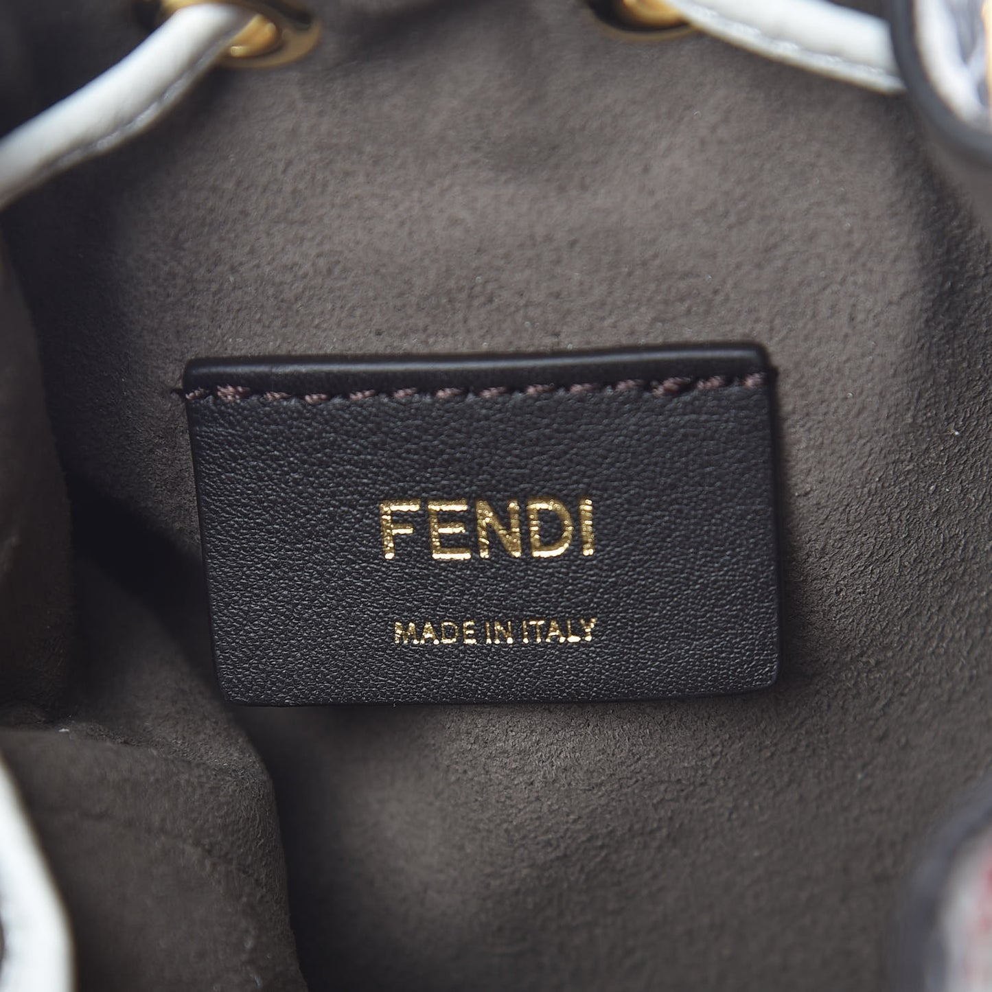 X FILA Vitello F is Fendi Mania Mini Mon Tresor Bucket Bag White