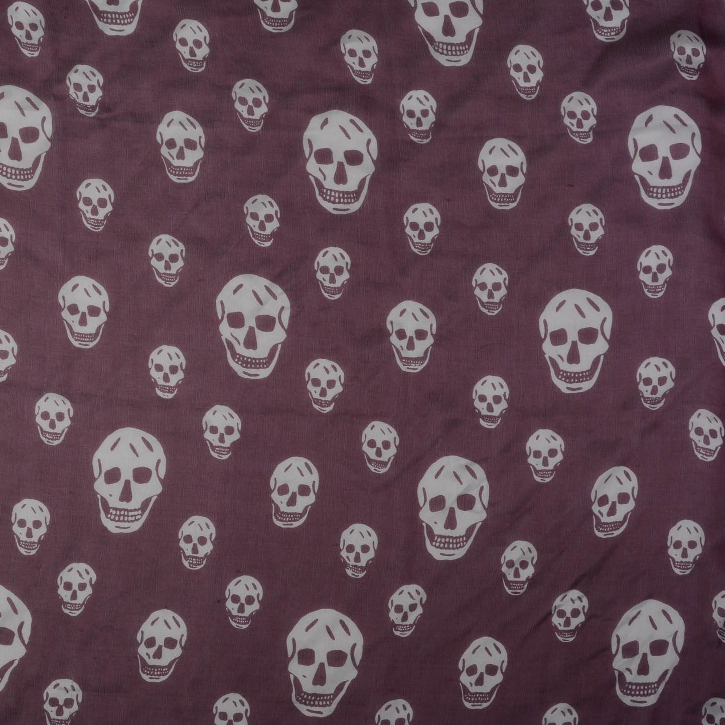 Silk Chiffon Skull Scarf Burgundy