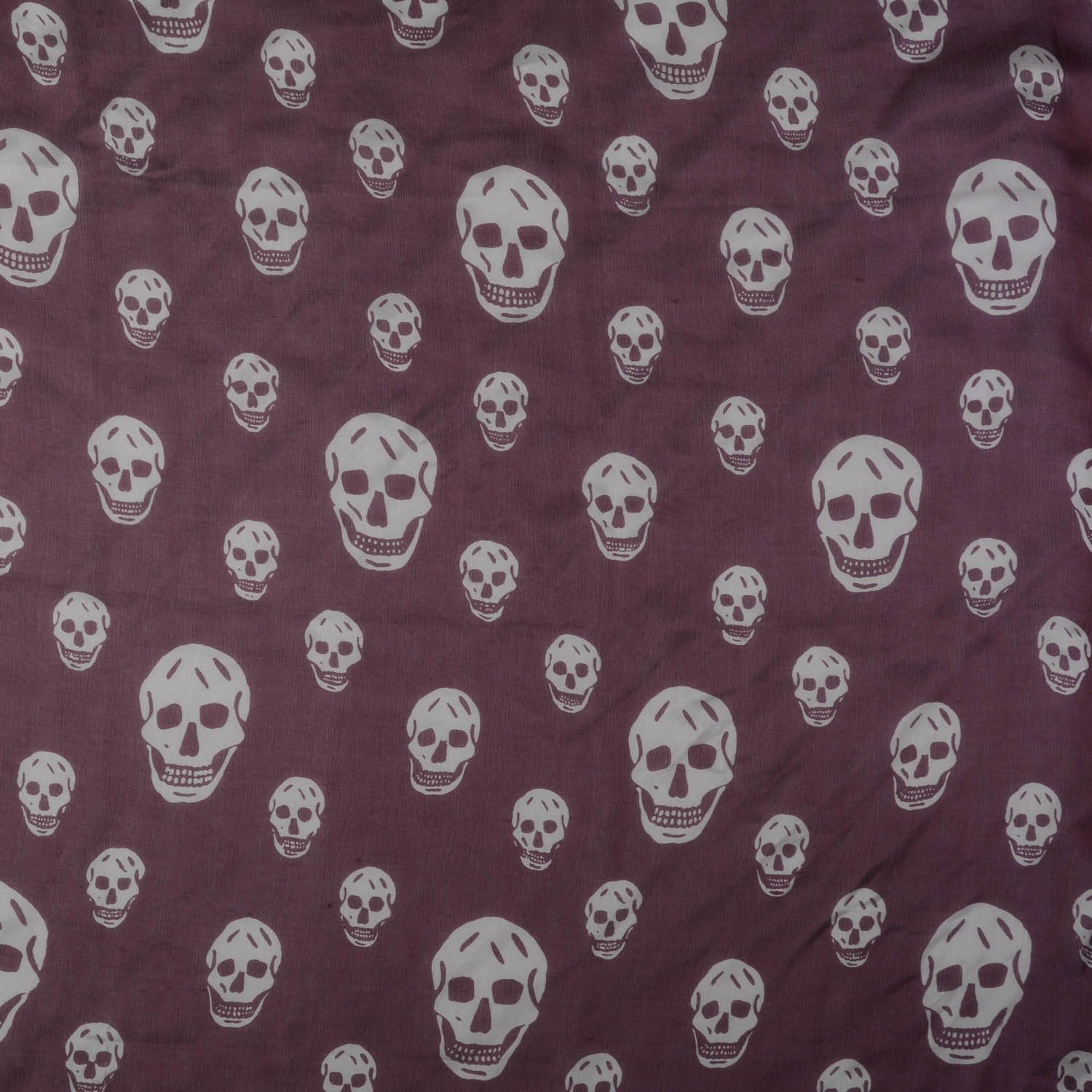 Alexander McQueen Silk Chiffon Skull Scarf Burgundy 1 of 5
