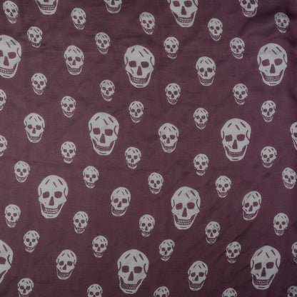 Alexander McQueen Silk Chiffon Skull Scarf Burgundy 1 of 5