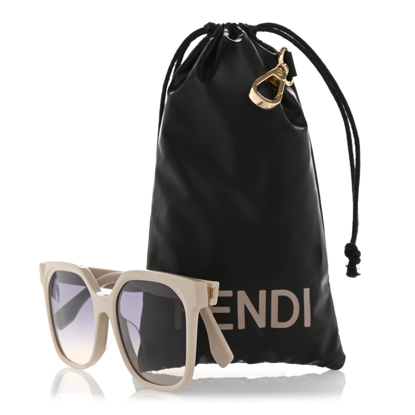 Acetate Square Sunglasses FE40007F Beige