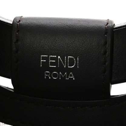 Fendi Mesh Vitello Century Cuoio FF 1974 Small Runaway Shopper Tote Marrone Black Ebano 7 of 10