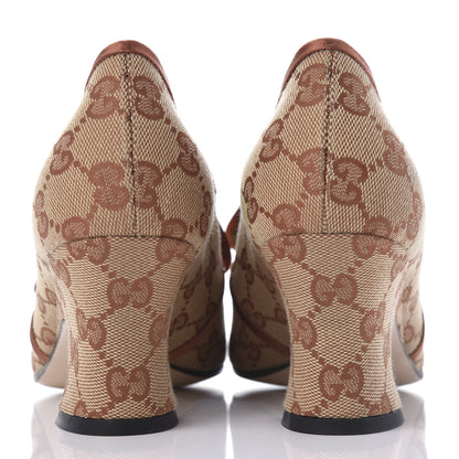 Gucci Monogram Satin Torchon Double G Pumps 38.5 Beige Ruggine Copper 7 of 11