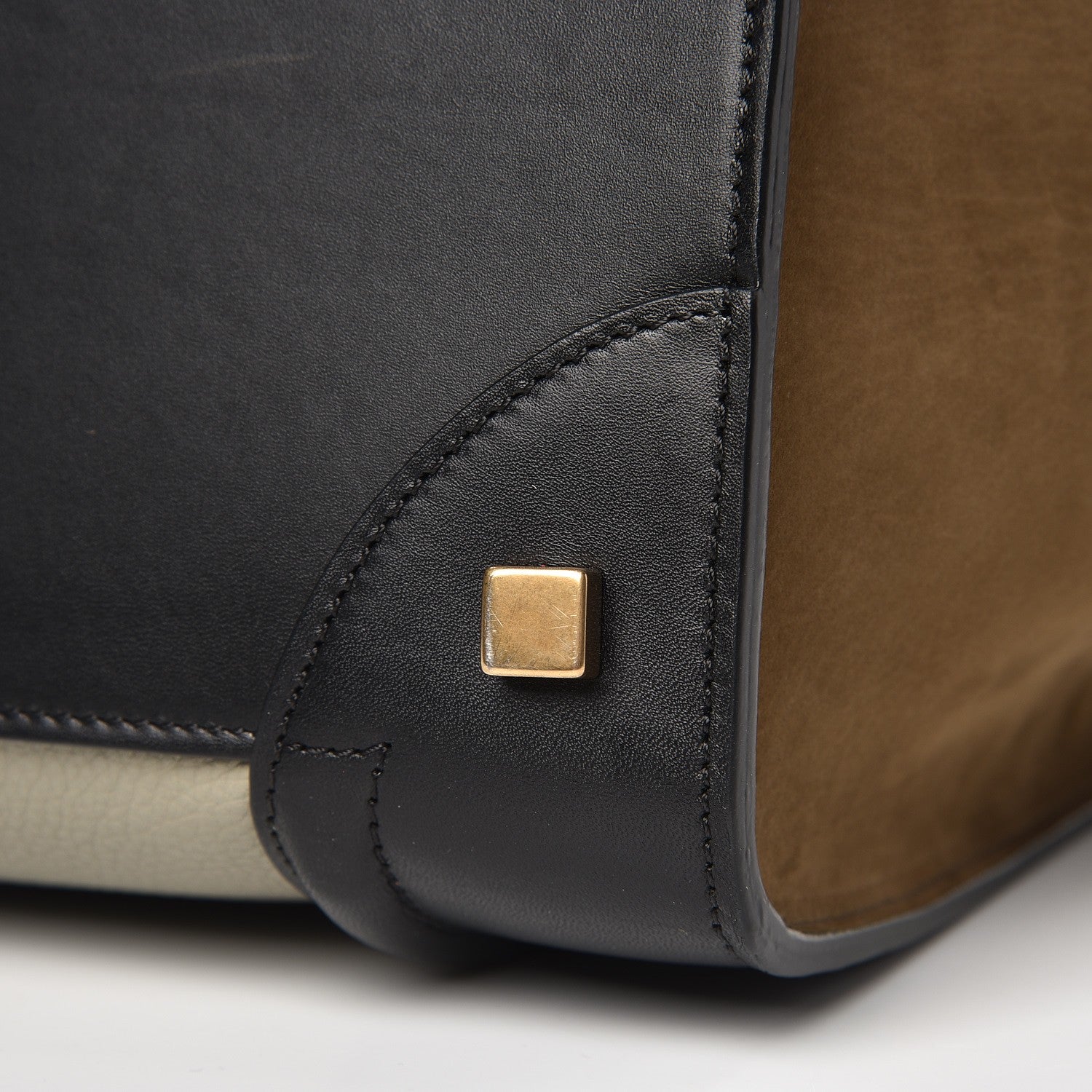 Celine Baby Grained Calfskin Suede Mini Tri-Color Luggage Stone 11 of 11