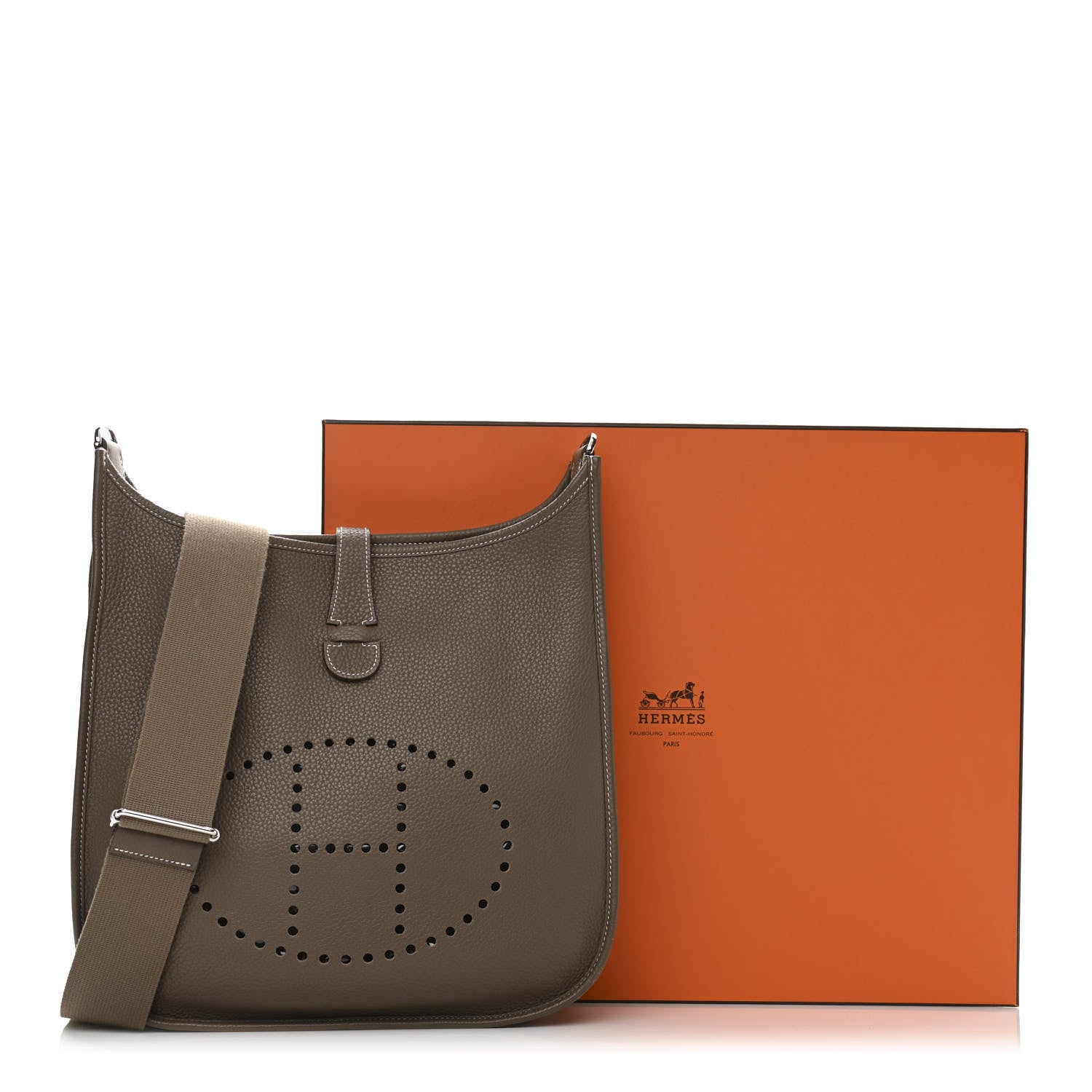 Hermes Taurillon Clemence Evelyne III GM Etoupe 11 of 11
